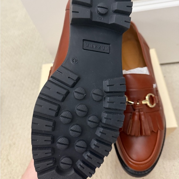 Sezane Amy Loafers Smooth Natural Leather - Size 11 NEW - Picture 4 of 6